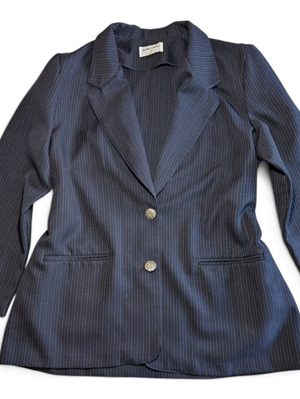 Vintage Alfred Dunner Pinstripe Blazer 14 Dark Academia Office Siren Jacket 90s